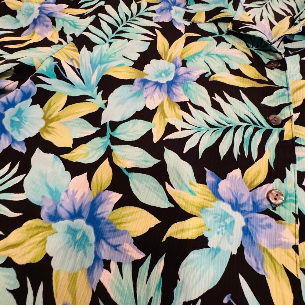 Alia Floral Short Sleeve Button Down Blouse Size 20W - Picture 6 of 10